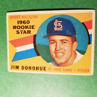 1960 - TOPPS BASEBALL CARD NO. 124 -  JIM DONOHUE ROOKIE - CARDINALS - EXMT-NRMT+