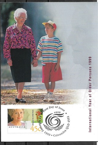 1999 Australia Sc1725 45¢ International Year of Older Persons maxi card