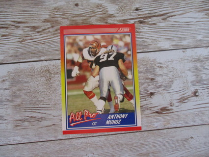 Anthony Munoz All Pro Score football trading card 1990 #587