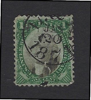 1874 US Revenue stamp, U/VF, Scott RB1A, CV $7.80