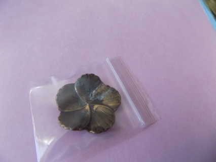 Bronze 1 1/2 inch round 5 petal flower embellishment