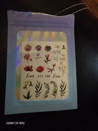 Flower mix nail decals