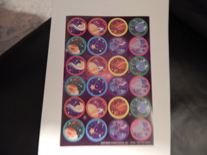 Fun sheet of  Colorful  PLANETS & GALAXY stickers
