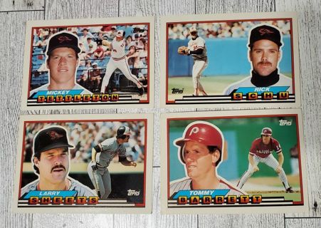 4 Topps 1989 Cards Orioles & Phillies