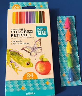 New: 24 PenGear Sharpened Bright, Bold, Colored Pencils! Class/ Crafts/ Special Effects...