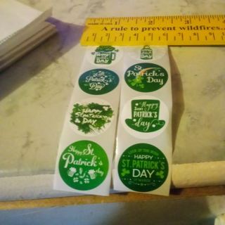 20- Eight Design St. Patrick's Day Stickers- 1 inch