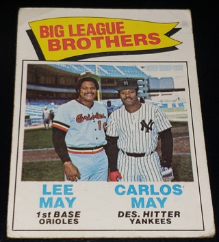1977 ⚾ Topps # 633 Big League Brothers Lee May, Carlos May ⚾