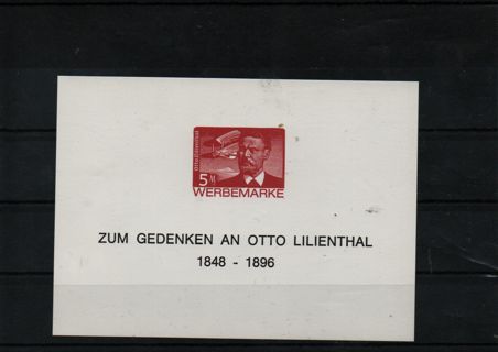 mini sheet - Otto Lilienthal - 5 Mark - rememberance sheet S6
