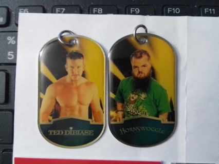 2 WWE dog tags Ted Debiase jr Hornswaggle