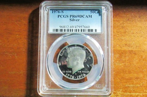 ★1976-S PROOF KENNEDY SILVER HALF DOLLAR ★ **PCGS PR69DCAM**