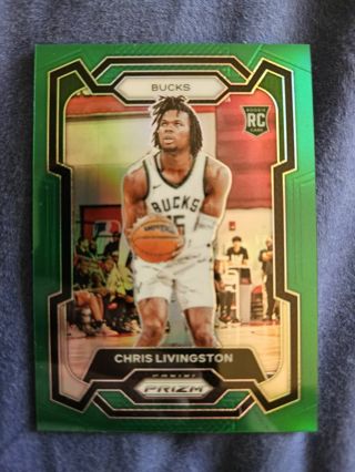 2023-24 Panini Prizm Green Prizm Rookie Chris Livingston