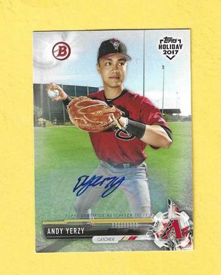 2017 Topps Holiday Andy Yerzy Autograph Auto #'d 37/99 Baseball Card