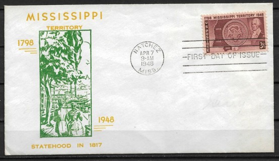 1948 Sc948 Mississippi Territory Statehood FDC
