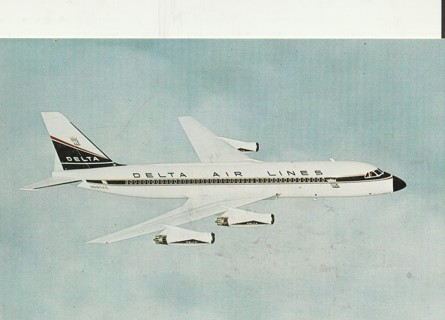 Vintage Unused Postcard: e: Delta Air Lines Convair 880