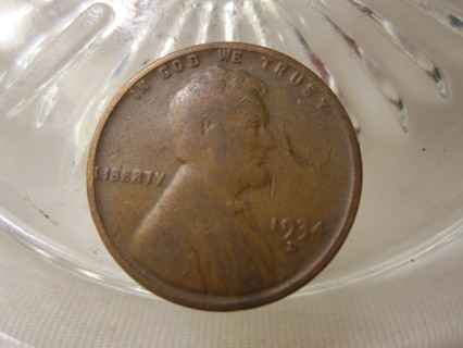 (US-90): 1934-D Penny w/ "Floating Feather" dent...