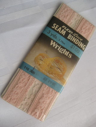 Flexi-lace seam binding, pink 0.75"x 3 yds. Vintage/new in original package