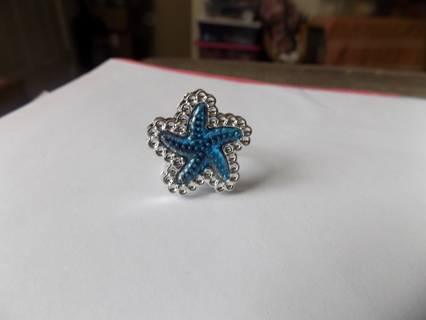 Childs ring blue starfish jewel