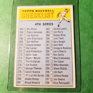 1966 - TOPPS BASEBALL CARD NO. 279 - 4TH SERIES CHECKLIST