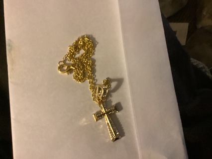 GOLDEN CROSS WITH CHAIN