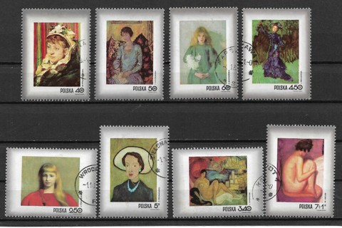 1971 Polan Sc1839-43 & B123 Paintings of Women C/S of 8 CTO