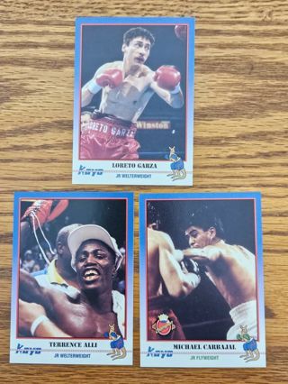 1991 KAYO Boxing trading cards. #166,#167,#170