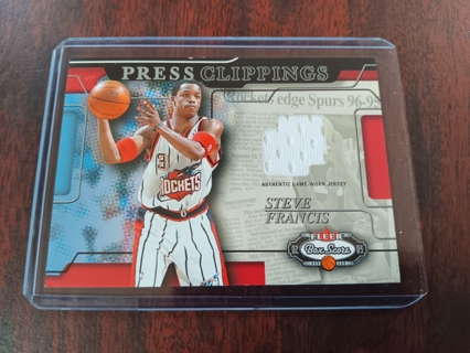 Steve Francis *Game Worn Jersey 2002-03 Fleer Box Score