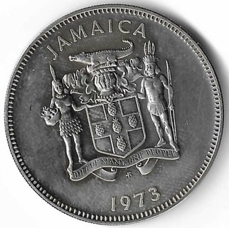 1973 Jamaica 25 Cents Coin