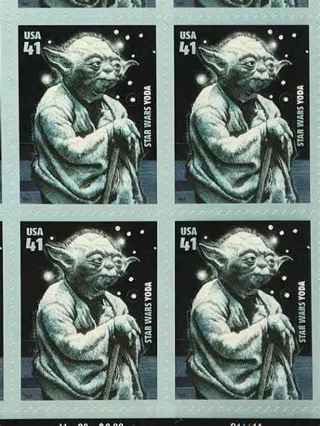 new 4 star wars yoda usa 41cent stamps