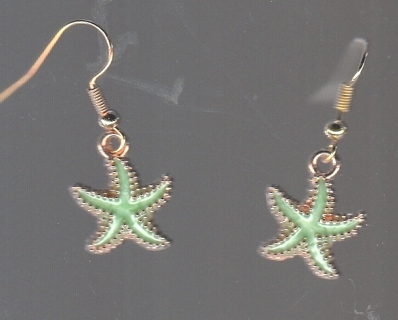 GP ENAMEL GREEN STARFISH EARRINGS (PLEASE READ DESCRIPTION