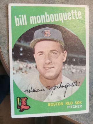 1959 T.C.G. BILL MONBOUGUETTE BOSTON RED SOX BASEBALL CARD# 173