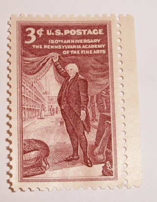 Scott #1064,150th Anniversary,The Pennsylvania Academy of the Arts, One Useable 3¢ US Postage Stamp