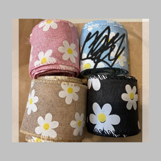 Burlap Daisy Ribbon - Choose One!