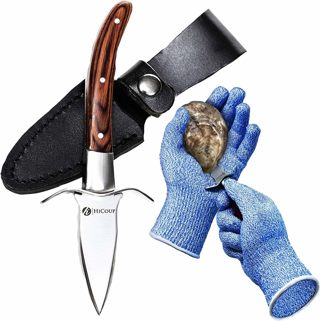 HiCoup Oyster Shucking Knife and Glove Kit - NEW