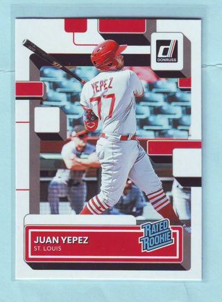 2022 Panini Donruss Juan Yepez RATED ROOKIE Baseball Card # 69 Cardinals