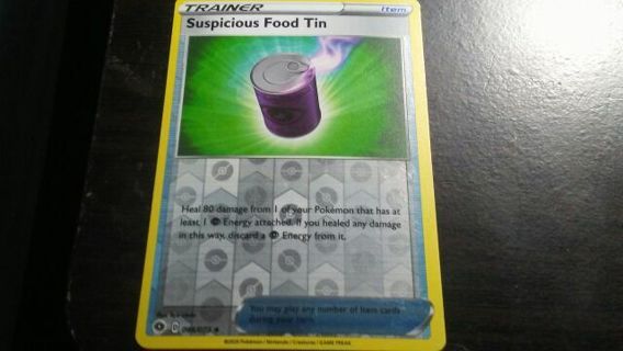 2020 POKEMON TRAINER REVERSE HOLOGRAPHIC SUSPICIOUS FOOD TIN TRADING CARD# 066/073