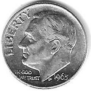 1963-D Roosevelt Dime 90% Silver U.S. 10 Cent Coin