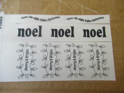 RUB-ON TRANSFERS!    NEW!   (NOEL & LIGHTS)