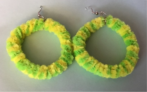 Green and yellow earrings 