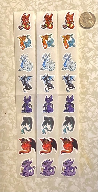 24 dragons stickers (48 with gin)