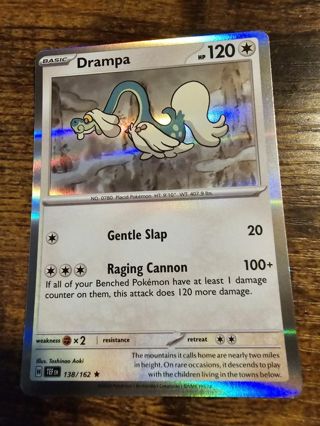 Pokemon Drampa holo rare card 138/162