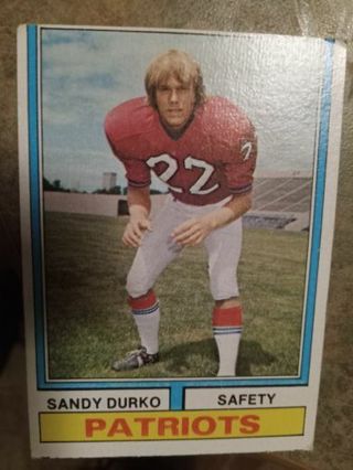 1974 TOPPS SANDY DURKO NEW ENGLAND PATRIOTS FOOTBALL CARD# 247