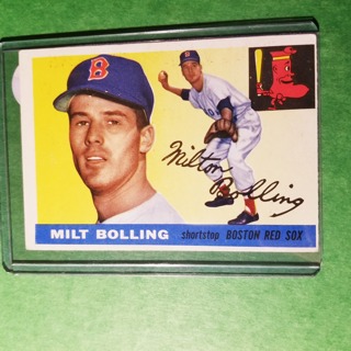 1955 TOPPS BASEBALL CARD - NO. 91 - MILT BOLLING - RED SOX - EXMT- NRMT.