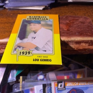 1980 baseball immortals Lou Gehrig baseball card 