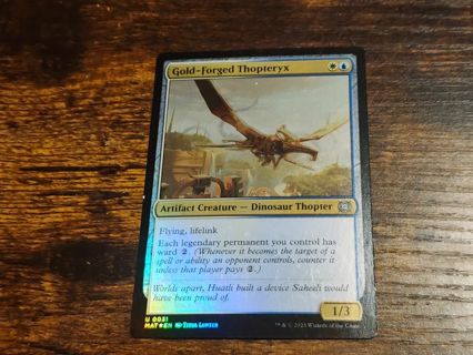 Magic the gathering mtg Gold Forged Thopteryx foil card March of the Machine Aftermath