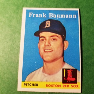 1958 - TOPPS   NRMT+ BASEBALL  CARD NO. 167 - FRANK BAUMANN - RED SOX