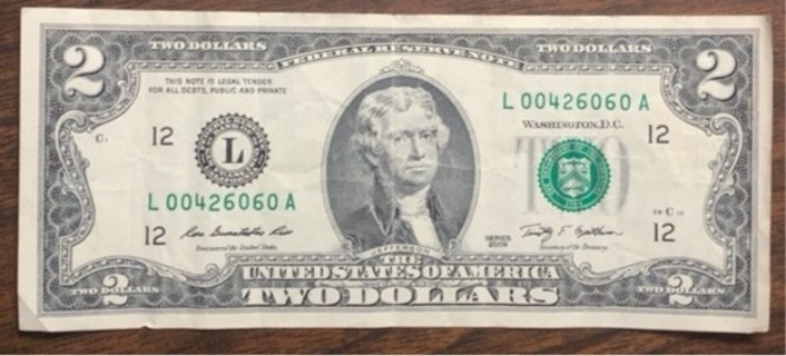 Two Dollar bill, San Francisco 