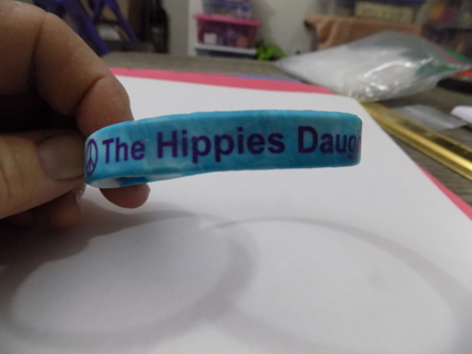 blue marbled rubber bracelet The Hippies Daughter and peace signs