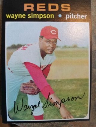 1971 T.C.G. WAYNE SIMPSON CINCINNATI REDS BASEBALL CARD# 336