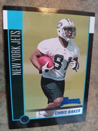 2002 BOWMAN ROOKIE CHRIS BAKER NEW YORK JETS FOOTBALL CARD# 235