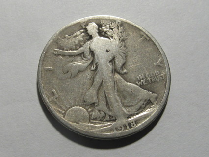 ★★ 1918 WALKING LIBERTY HALF DOLLAR G ★★ **90% SILVER**